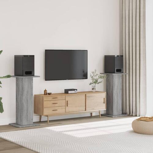 Højtalerstativer 2stk. 30x30x95cm konstrueret træ grå sonoma-eg