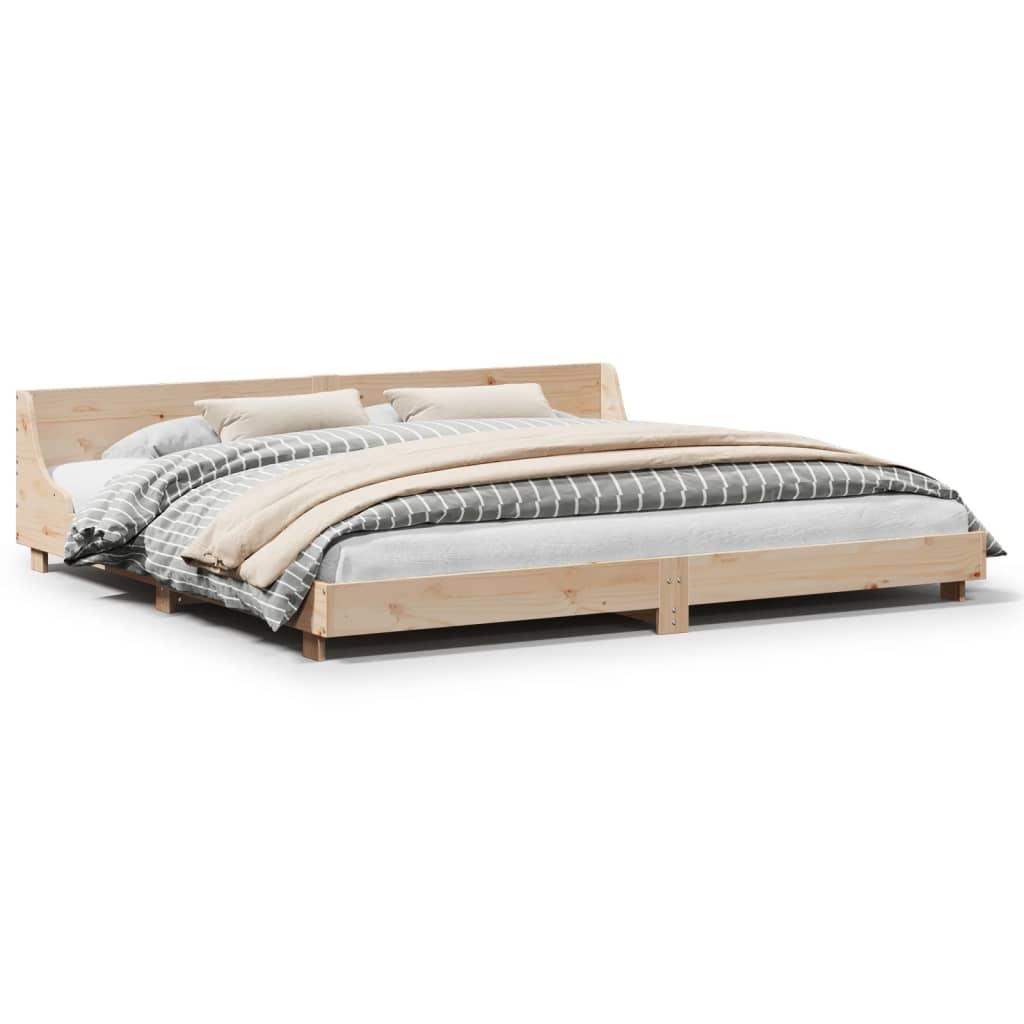 Sengeramme uden madras 200x200 cm massivt fyrretræ billede