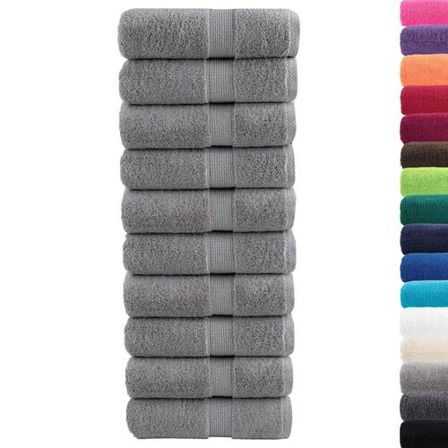 Gæstehåndklæder SOLUND 10 stk. Premium 30x50 cm 600 g/m2 grå