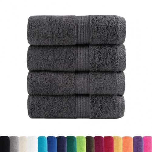 Premium gæstehåndklæder - 4 stk. antracit 30 × 50 cm, 600 gsm (SOLUND)