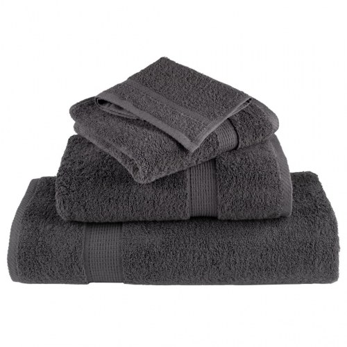 Premium gæstehåndklæder - 4 stk. antracit 30 × 50 cm, 600 gsm (SOLUND)
