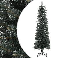 Kunstigt smalt juletræ med juletræsfod 150 cm PVC grøn
