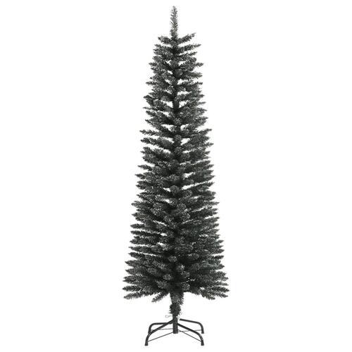 Kunstigt smalt juletræ med juletræsfod 150 cm PVC grøn