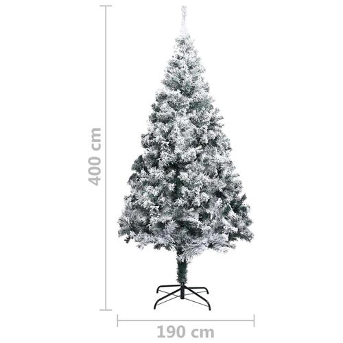 Kunstigt juletræ med puddersne 400 cm PVC grøn