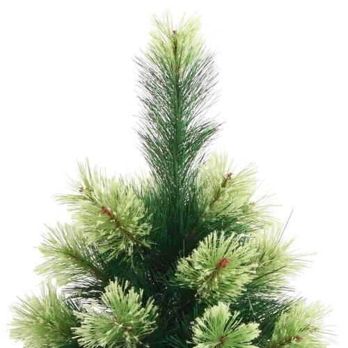 Kunstigt juletræ med juletræsfod 210 cm hængslet