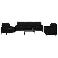 3 personers sofa med hynder velour sort