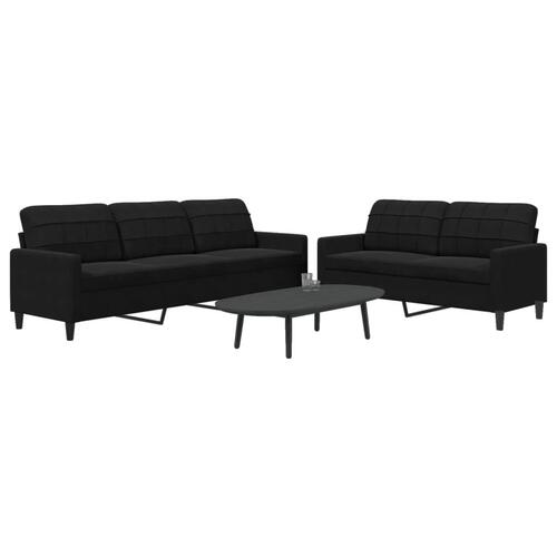 2 personers sofa med hynder velour sort