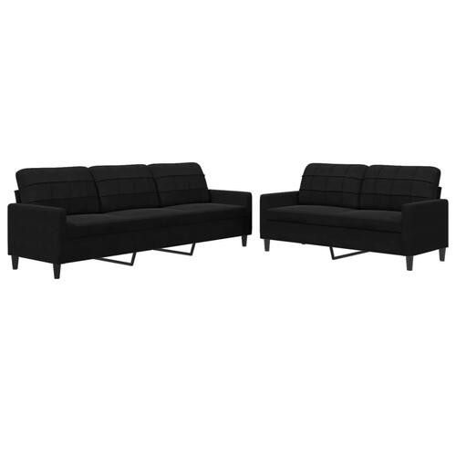 2 personers sofa med hynder velour sort