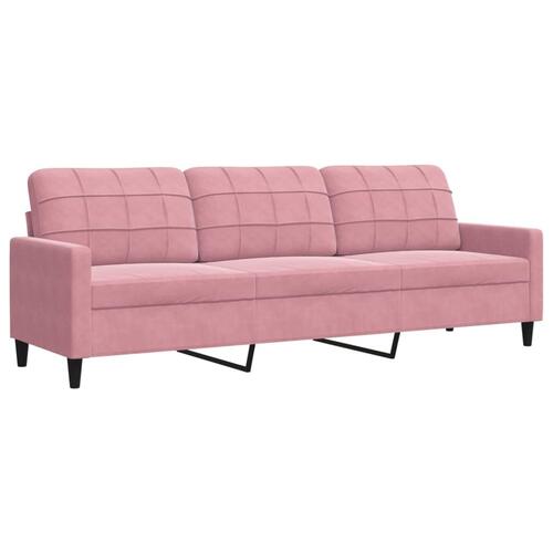 2 personers sofa med hynder velour lyserød