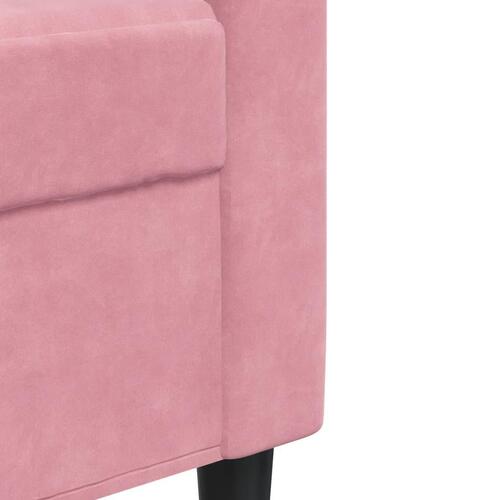 2 personers sofa med hynder velour lyserød
