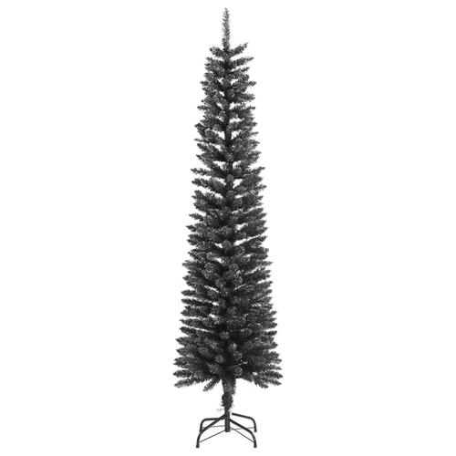 Kunstigt smalt juletræ med juletræsfod 210 cm PVC grøn