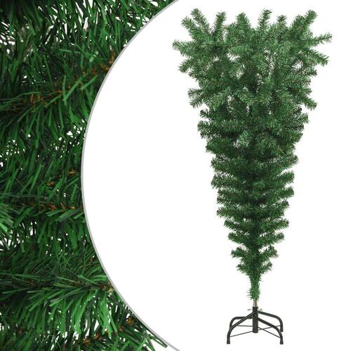 Omvendt kunstigt juletræ med fod 150 cm grøn