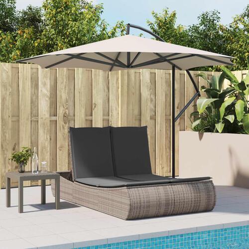 Loungesofa med hynder polyrattan grå