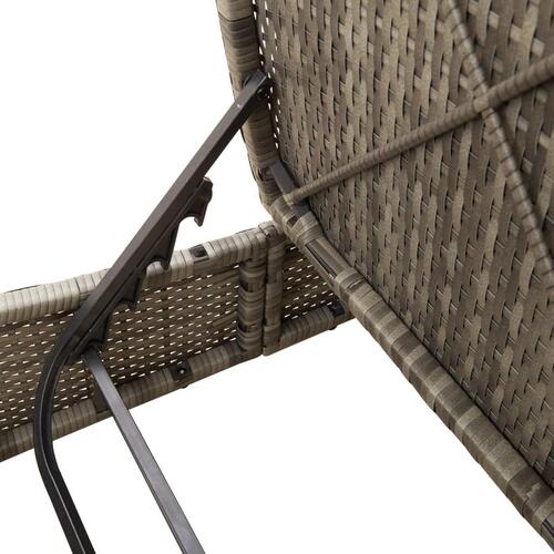Loungesofa med hynder polyrattan grå