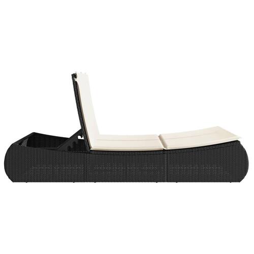 Dobbelt loungesofa med hynder polyrattan sort