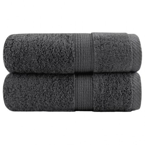 Premium gæstehåndklæder - 2 stk. antracit 30×50 cm, 600 gsm (SOLUND)