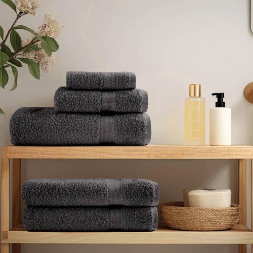Premium gæstehåndklæder - 2 stk. antracit 30×50 cm, 600 gsm (SOLUND)