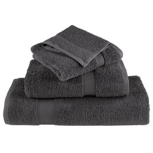 Premium gæstehåndklæder - 2 stk. antracit 30×50 cm, 600 gsm (SOLUND)