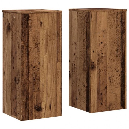 Plantestativer sæt á 2 - 30×30×70 cm i konstrueret træ, antikt træ