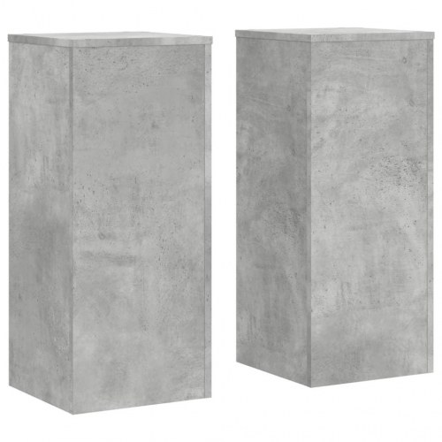 Plantestativer - 2 stk. 30×30×70 cm i konstrueret træ, betongrå