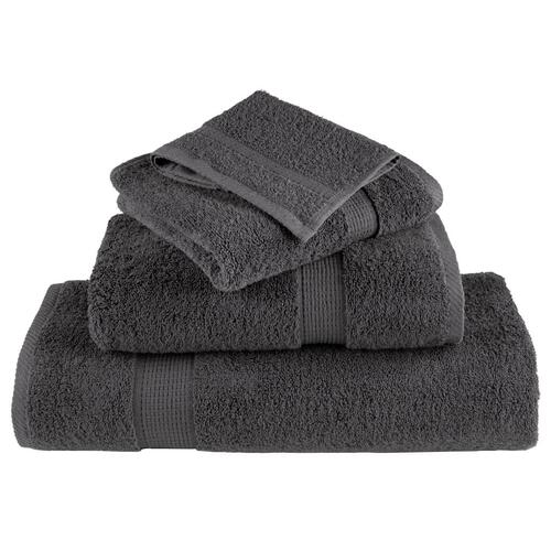 Håndklæder 10 stk. Premium 50x100 cm 100 % bomuld antracitgrå