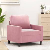 Lænestol 60 cm velour lyserød