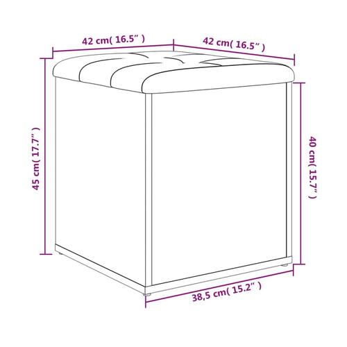 Skobænk 42x42x45 cm konstrueret træ sonoma-eg