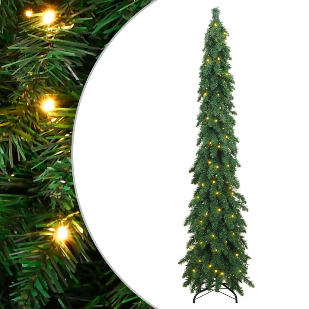 Kunstigt juletræ med 130 LED'er 210 cm