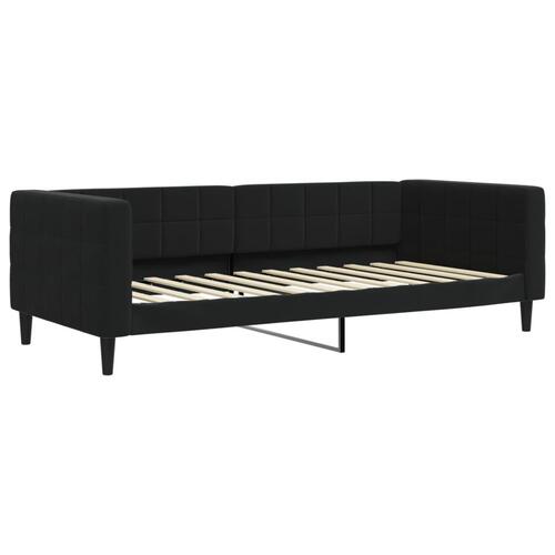 Daybed med udtræk 90x200 cm velour sort