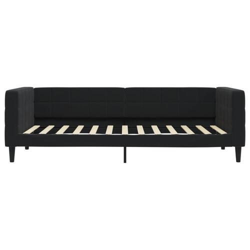 Daybed med udtræk 90x200 cm velour sort