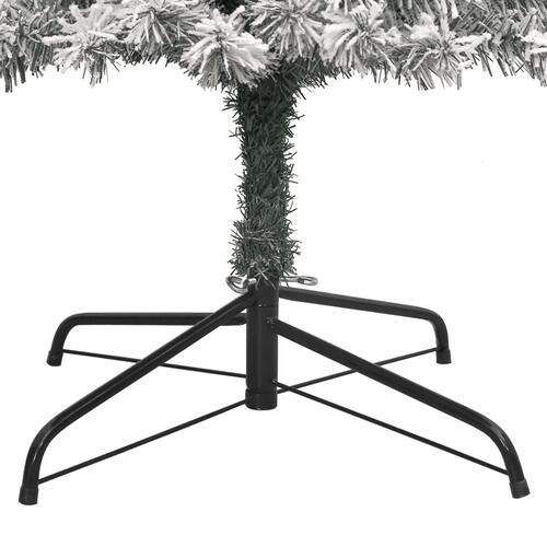 Smalt juletræ med juletræsfod og sne 300 cm PVC