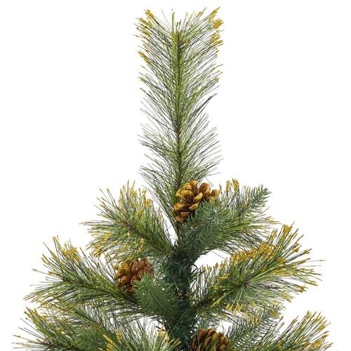Kunstigt juletræ med grankogler 120 cm hængslet