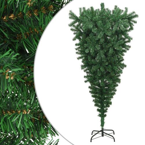 Omvendt kunstigt juletræ med fod 240 cm grøn