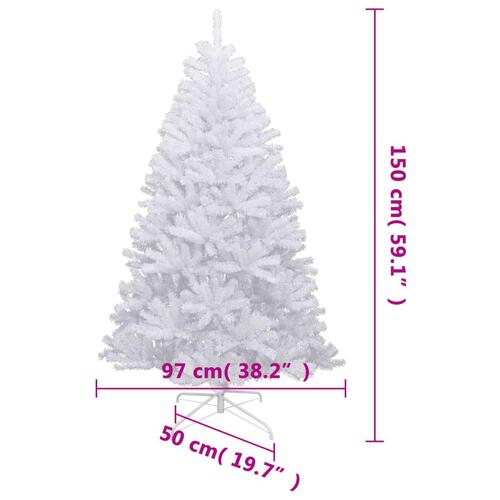 Kunstigt juletræ med sne 150 cm hængslet