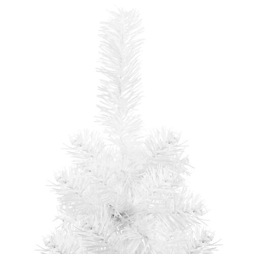 Kunstigt halvt juletræ med juletræsfod 120 cm smalt hvid