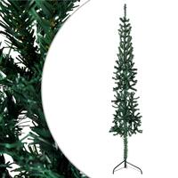 Kunstigt halvt juletræ med juletræsfod 240 cm smalt grøn