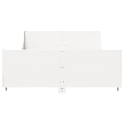 Sengeramme uden madras 135x190 cm massivt fyrretræ hvid