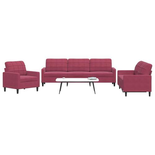 2 personers sofa med hynder velour vinrød