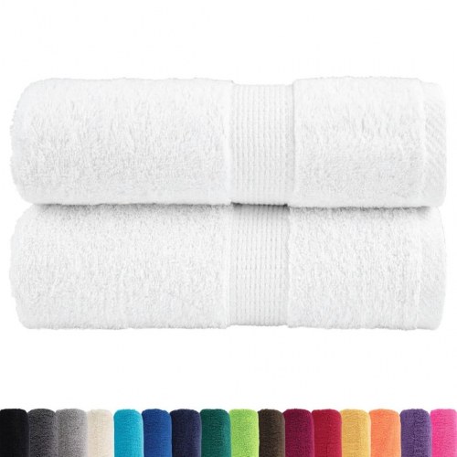 Premium gæstehåndklæder - 2 stk. hvid 30×50 cm, 600 gsm (SOLUND)