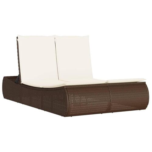 Solseng med hynder polyrattan brun