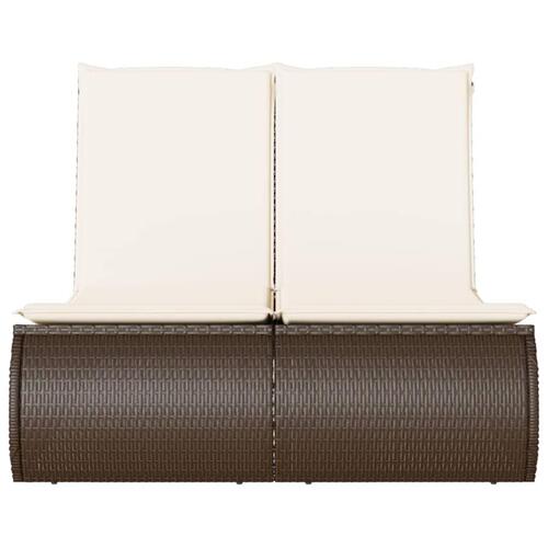 Solseng med hynder polyrattan brun