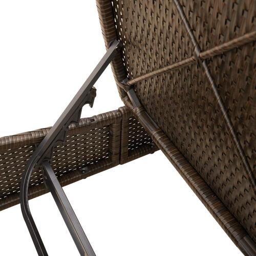 Solseng med hynder polyrattan brun