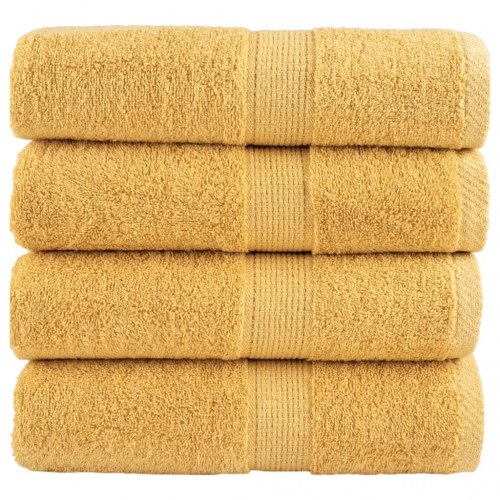 Premium gæstehåndklæder - SOLUND 4 stk., guld, 30×50 cm, 600 gsm