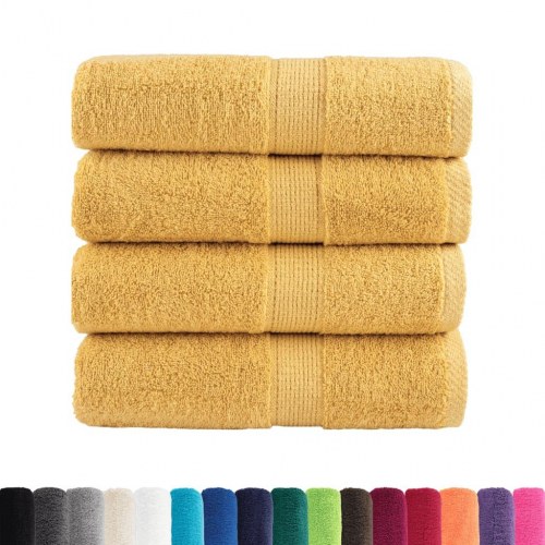 Premium gæstehåndklæder - SOLUND 4 stk., guld, 30×50 cm, 600 gsm