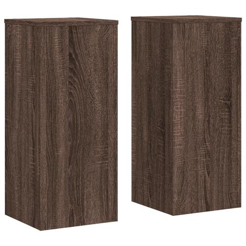 Plantestativer 2 stk. 30x30x70 cm konstrueret træ brunt eg