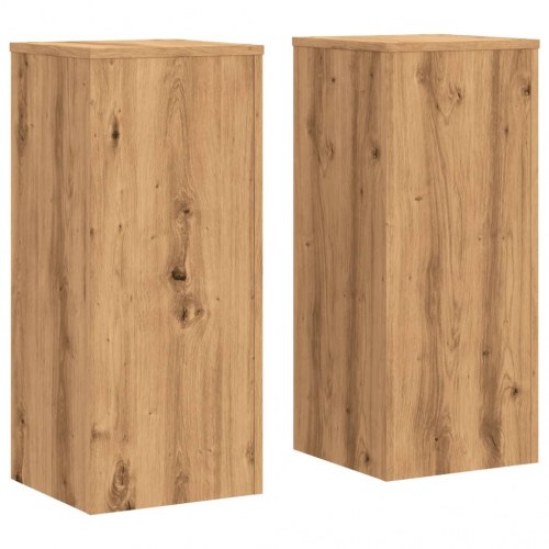 Plantestativer 2 stk. 30x30x70 cm - konstrueret træ, egetræsfarve