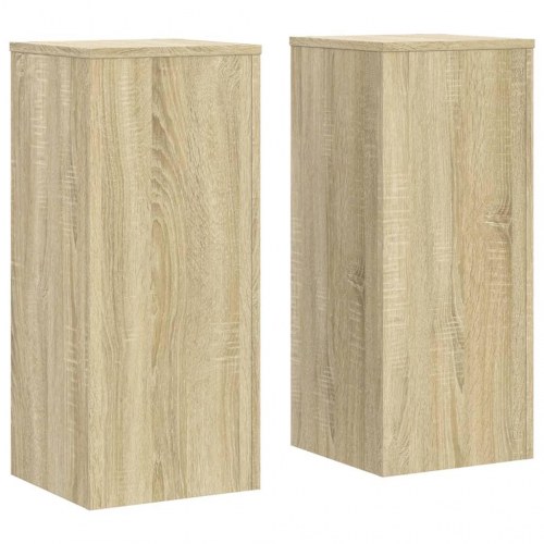 Plantestativer - 2 stk. 30×30×70 cm i konstrueret træ, sonoma-eg