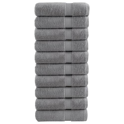 Håndklæder 10 stk. Premium 50x100 cm 100 % bomuld grå