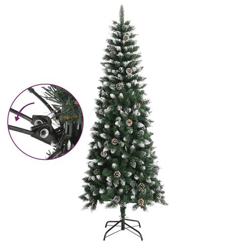 Kunstigt juletræ med juletræsfod 240 cm PVC grøn
