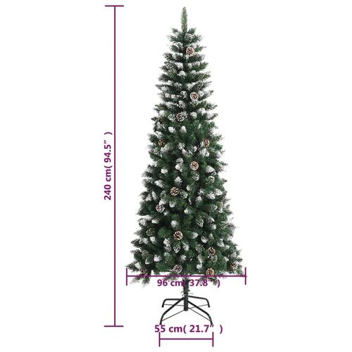 Kunstigt juletræ med juletræsfod 240 cm PVC grøn